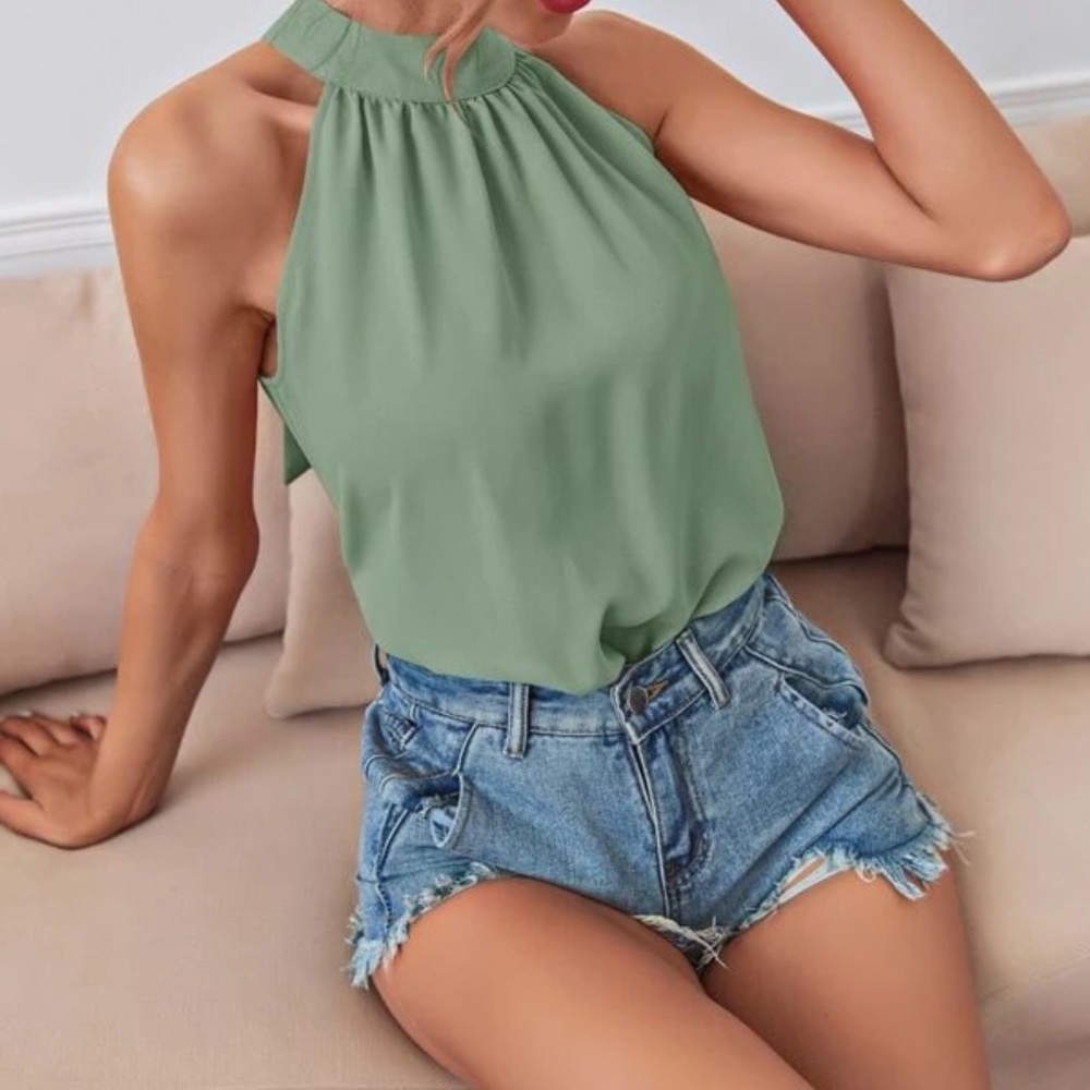 Boho tie back halter top - Picture 1 of 16